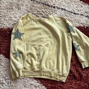 Cream Sweatshirt with Star Patches